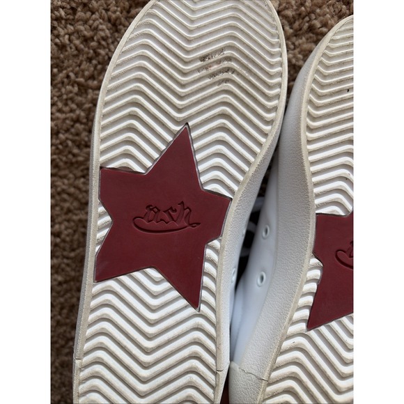 Ash Nikita White Leather Red Sequin Heart Lace Up Sneakers Shoes Love 36 US 6 - Picture 13 of 16